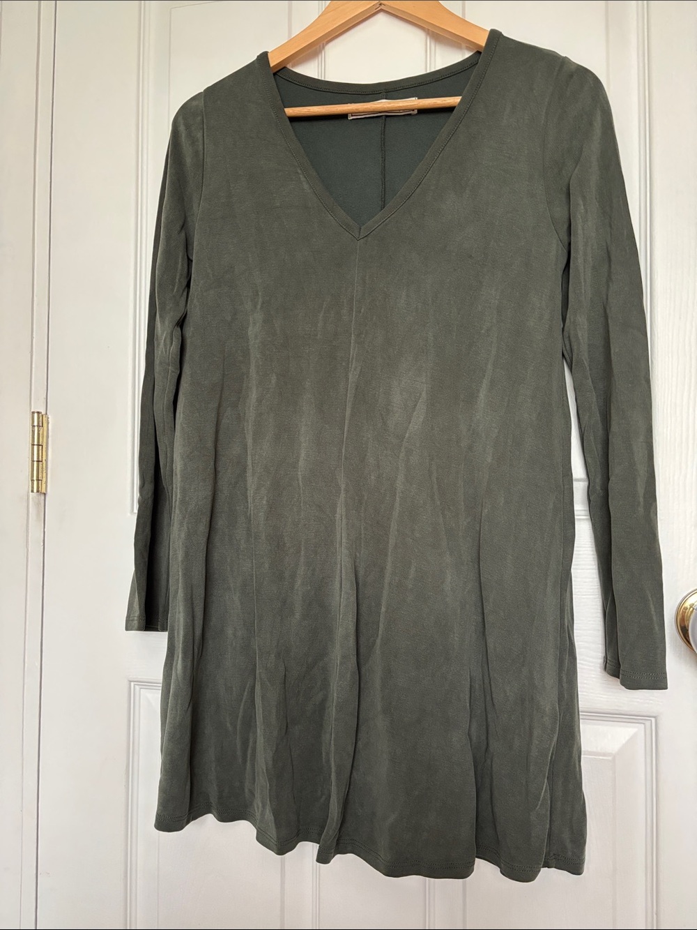 Abercrombie & Fitch Women’s Olive V-Neck Long Sleeve Dress